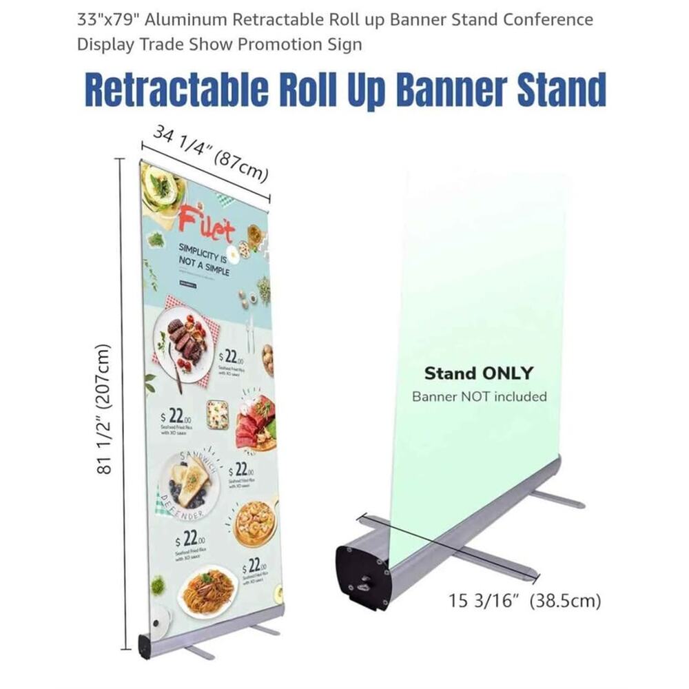 Retractable banner stands 78" x 33"